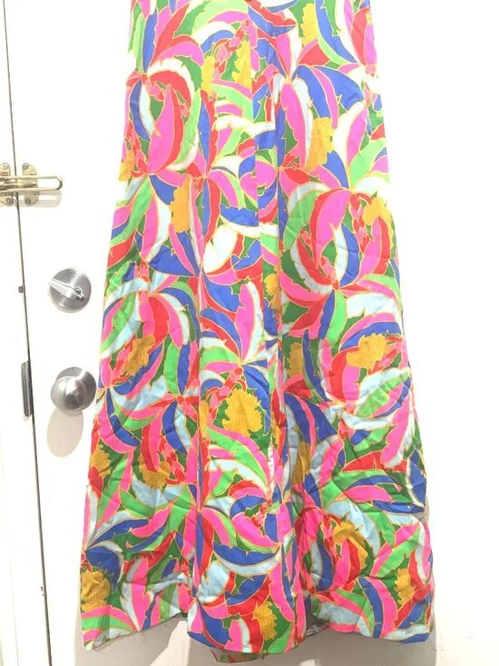 VINTAGE HANDMADE SLEEVELESS MAXI COLORFUL DRESSES SIZE S - Picture 8 of 9